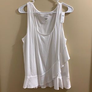 Banana Republic White Ruffle Tank